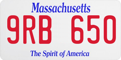MA license plate 9RB650