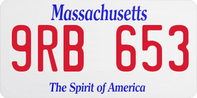 MA license plate 9RB653