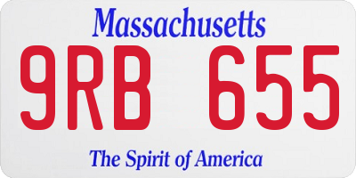 MA license plate 9RB655