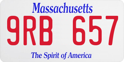 MA license plate 9RB657