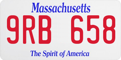 MA license plate 9RB658
