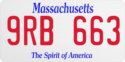 MA license plate 9RB663