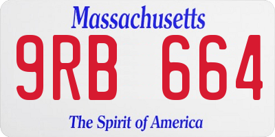 MA license plate 9RB664