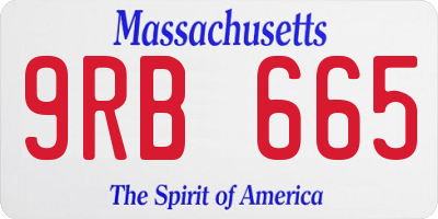 MA license plate 9RB665