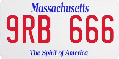 MA license plate 9RB666