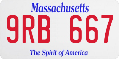 MA license plate 9RB667