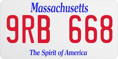 MA license plate 9RB668