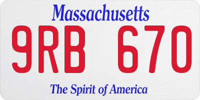 MA license plate 9RB670