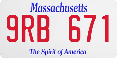 MA license plate 9RB671