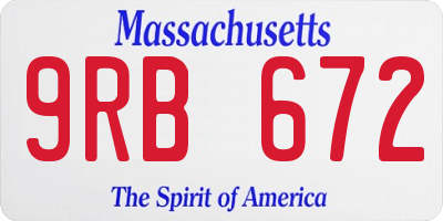 MA license plate 9RB672
