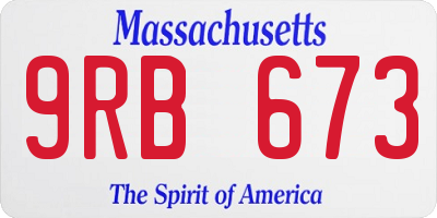 MA license plate 9RB673