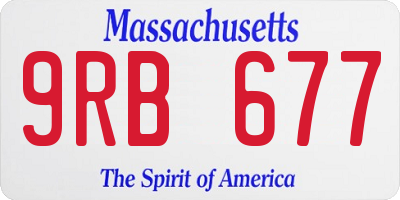 MA license plate 9RB677