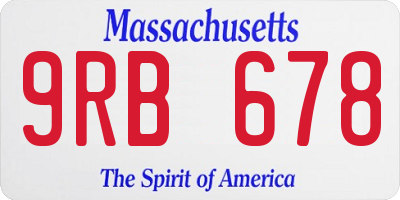 MA license plate 9RB678