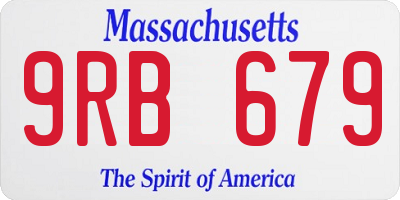 MA license plate 9RB679