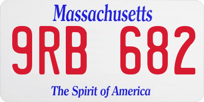 MA license plate 9RB682