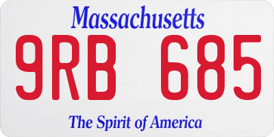 MA license plate 9RB685