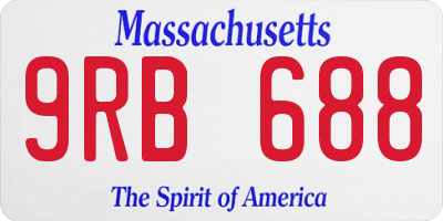 MA license plate 9RB688