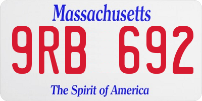 MA license plate 9RB692