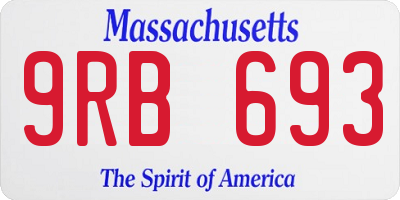 MA license plate 9RB693