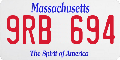 MA license plate 9RB694
