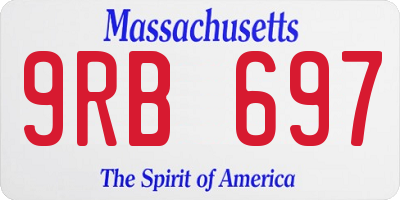 MA license plate 9RB697