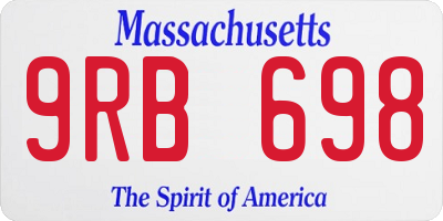 MA license plate 9RB698