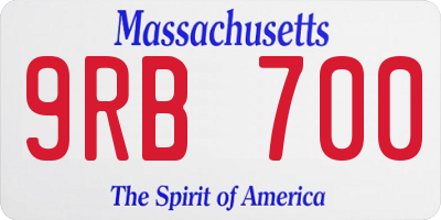 MA license plate 9RB700