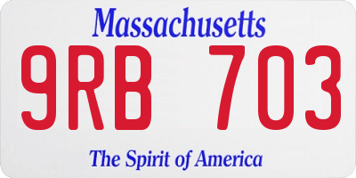 MA license plate 9RB703