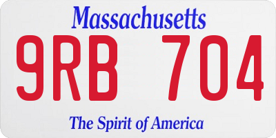 MA license plate 9RB704