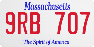 MA license plate 9RB707