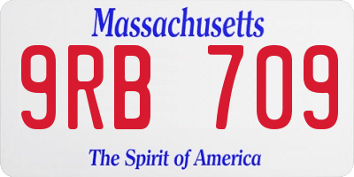 MA license plate 9RB709