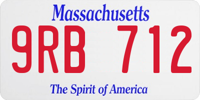 MA license plate 9RB712