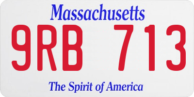 MA license plate 9RB713