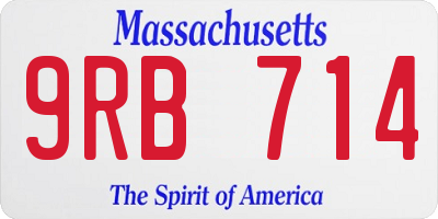 MA license plate 9RB714