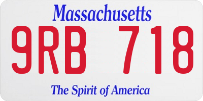 MA license plate 9RB718