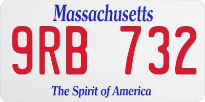 MA license plate 9RB732