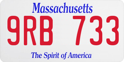 MA license plate 9RB733
