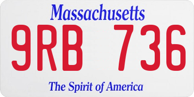 MA license plate 9RB736
