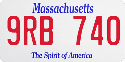 MA license plate 9RB740