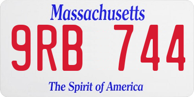 MA license plate 9RB744