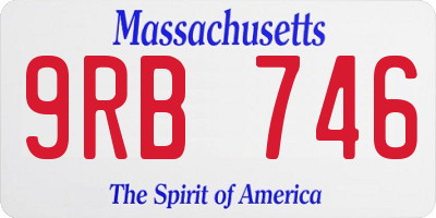 MA license plate 9RB746