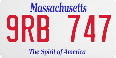 MA license plate 9RB747