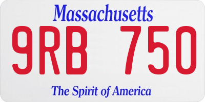 MA license plate 9RB750