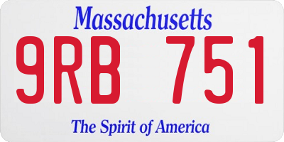 MA license plate 9RB751