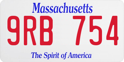 MA license plate 9RB754