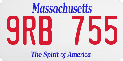 MA license plate 9RB755