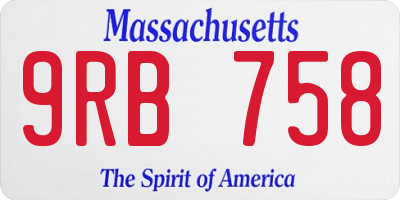 MA license plate 9RB758