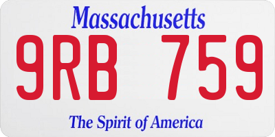 MA license plate 9RB759