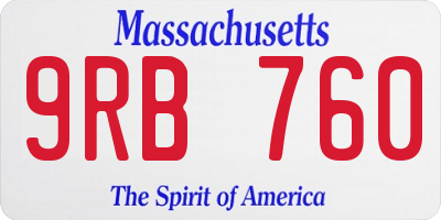 MA license plate 9RB760