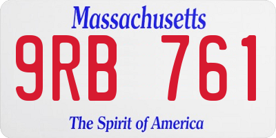 MA license plate 9RB761